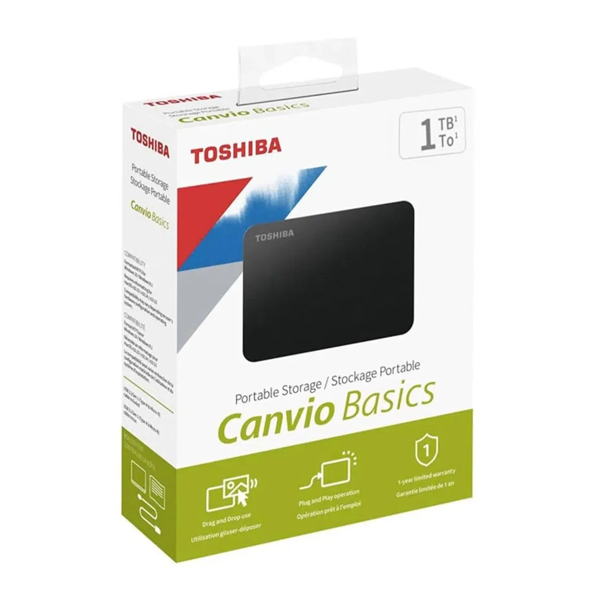 DISCO DURO EXTERNO TOSHIBA CANVIO BASICS 1TB USB 3.0 - ALMACENAMIENTO EXTERNO