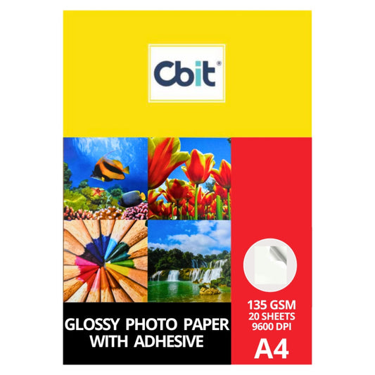 PAPEL FOTOGRÁFICO ADHESIVO A4 X 20 HJS 135 GR CBIT